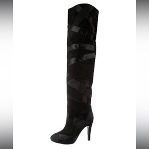 CHANEL Black Over-the-Knee Boots